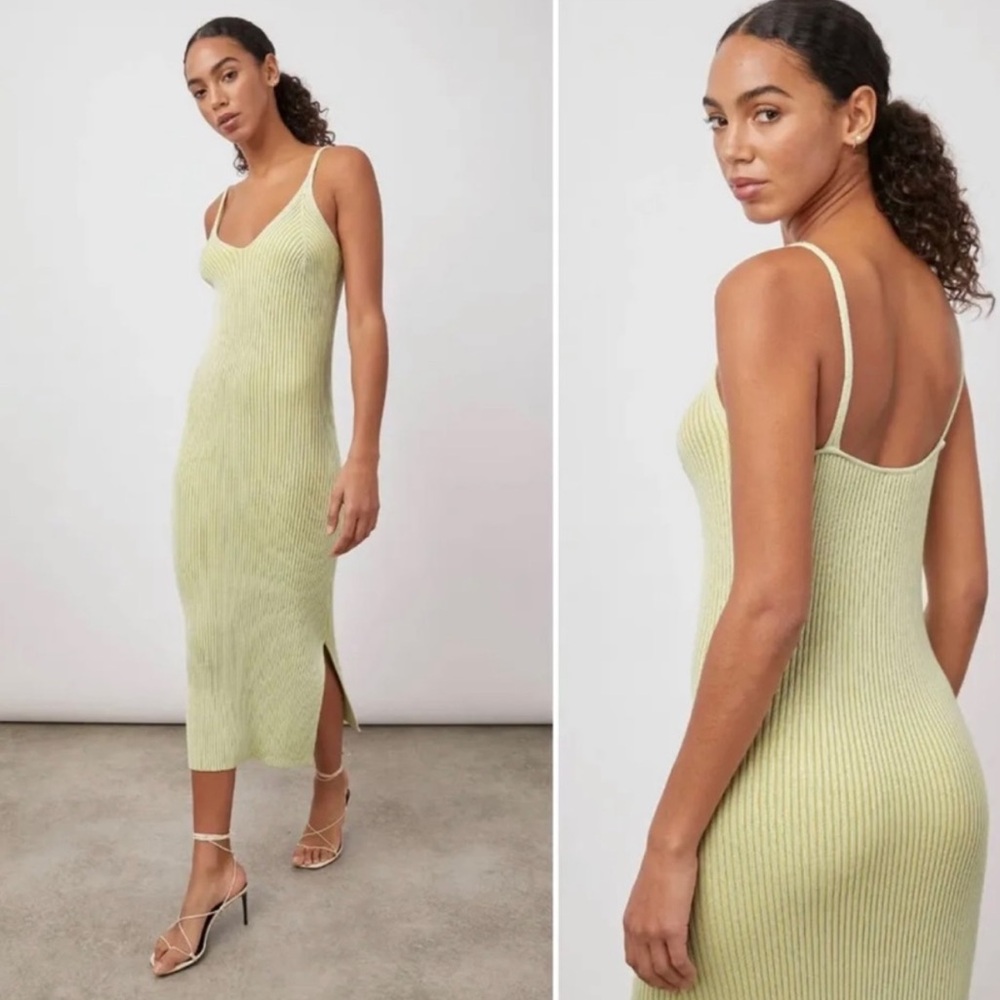 Rails Lime Ribbed Midi Dress